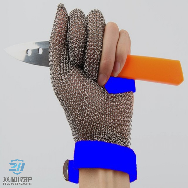 3301- Three Finger Stainless Steel Mesh Mesh Glove With EVA Strap For Hand Protection