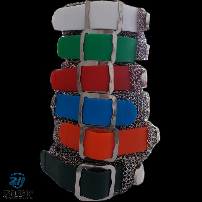 EVA strap with fittings for mesh butcher gloves