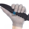 5201- Five finger stainless steel cut resistant gloves with metal hook 